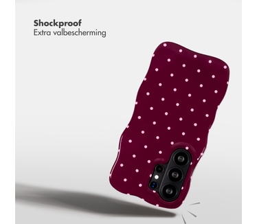 Selencia Vivid Wavy Backcover met MagSafe voor de Samsung Galaxy S26 Ultra - Happy Dots Burgundy
