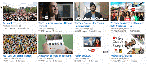 YouTube video previews