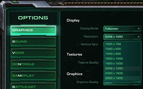Apple MacBook Pro Retina StarCraft II resolutie