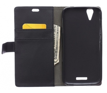 Kees Lederlook Portemonnee Hoesje Acer Liquid Z630 - Zwart