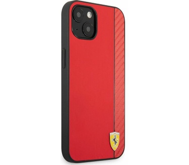 Ferrari Smooth Carbon Back Case - Apple iPhone 13 (6.1") - Rood Rood