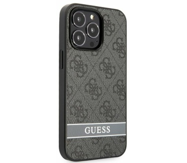 Guess 4G Printed Stripe Back Case - iPhone 13 Pro (6.1") - Grijs Grijs