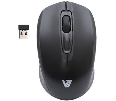 V7 Wireless Mobile Optical Mouse Zwart