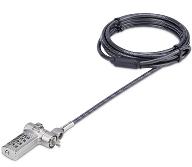 Startech.com 25-Pack Universeel Laptop Kabelslot 2m, Geserialiseerde Notebook Security Kabel, Compatibel met Noble Wedge®/Nano/K-Slot, Sleutelloos Combinatieslot
