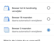 Google auto delete data