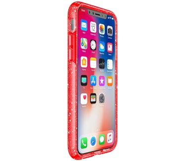 Speck Presidio Clear + Glitter Apple iPhone X/XS Red Fireworks