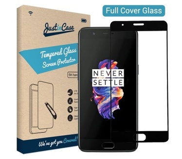 Just in Case Full Cover Tempered Glass OnePlus 5 Zwart