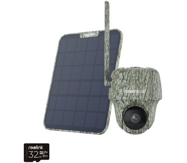 Reolink Go-serie G450 met zonnepaneel 2 - 4K 4G LTE PT Wildlife Cam, detectie en herkenning van dieren, 360° zicht, 32GB microSD-kaart