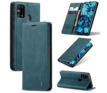 Caseme Samsung Galaxy M31 Retro Wallet Case - Blauw