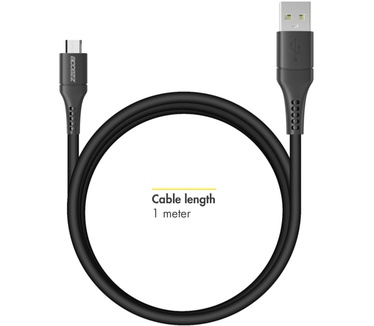 Accezz Car Charger met Micro-USB naar USB kabel - Autolader - 20 Watt - 1 meter - Zwart