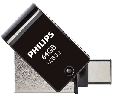 Philips FM64DC152B - USB-Flash-Laufwerk - 64GB - USB 3,1/USB-C (FM64DC152B/00) - USB-Stick - 64 GB 128GB Zilver