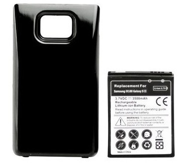 qMust Samsung Galaxy S2 Extended Battery Pack - vervangt accu - 3500mAh - Black