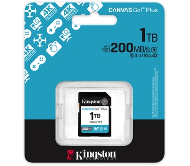 Kingston 1TB SDXC Canvas Go Plus Gen4 200MB/s C10 UHS-I U3 V30