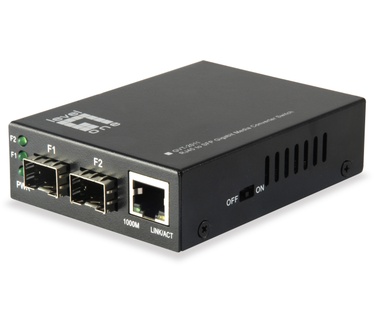 LevelOne RJ45 to SFP Gigabit Media Converter Switch, 2 x SFP, 1 x RJ45