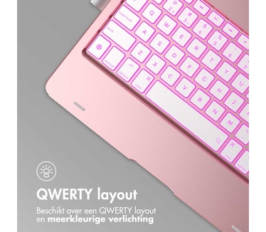 Accezz 360 Slim Keyboard Bookcase iPad 10.2 (2019/2020/2021) / Air (2022/2020) / Pro 10.5 - Rosé Goud