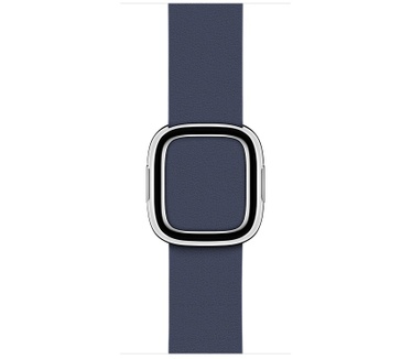 Apple Watch 2 (Leren bandje (L), moderne gesp, 38mm) Zilver (Blauw)