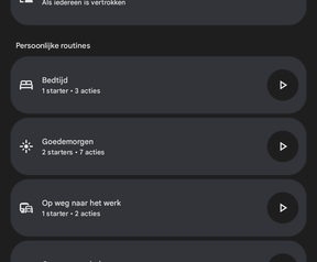 Google Home routines in the smartphone app