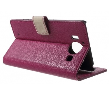Kees Lederlook Portemonnee Hoesje Microsoft Lumia 950 - Roze
