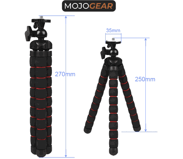 Mojogear Flexibel statief met schuimrubber poten Zwart/Rood