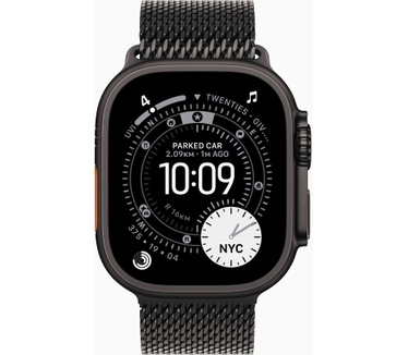 Apple Watch Ultra 3, Milanees bandje L, Zwart (Zwart)