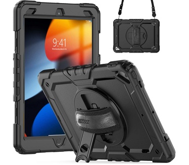 Accezz Rugged Backcover met schouderstrap iPad Air 10.5 / Pro 10.5 - Zwart