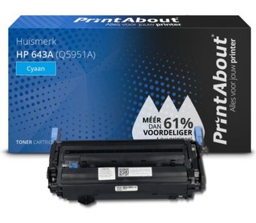 PrintAbout Huismerk HP 643A (Q5951A) Toner Cyaan