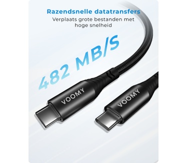 Voomy Charge 100W Kabel USB C naar USB C Kabel