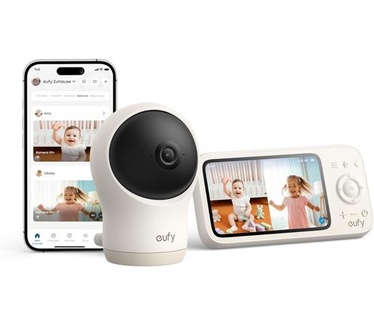 eufy Babyfoon C10 - 2K HD Camera - 4.5" Scherm - Pan & Tilt - Nachtzicht - Wi-Fi of Zonder Wi-Fi - 12 Uur Batterij - Beweging - Huilen & Geluid Detectie - Temperatuur Alarm - 2 - Weg Praten - VOX