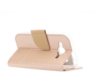 Luxe Lederen Bookcase hoesje voor de Samsung Galaxy Core Prime G360 - Goud (Samsung Galaxy Core Prime G360) Goud