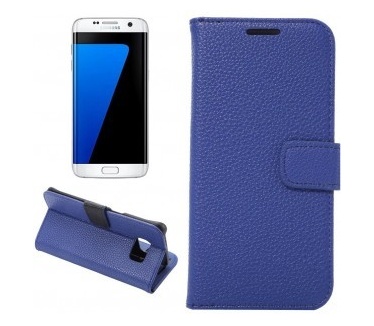 qMust Samsung Galaxy S7 edge Wallet Case - hoesje met stand - Blue