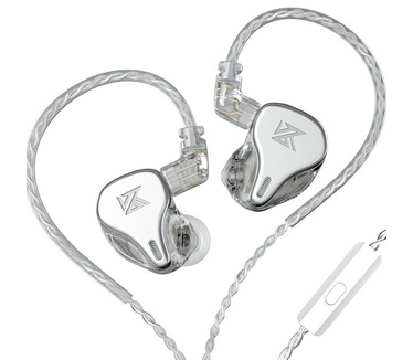 KZ Acoustics KZ DQ6 - IEM, met mic (Zilver)