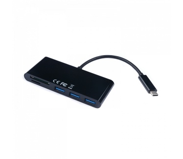 V7 USB-C male to 5-in-1 female Hub Black