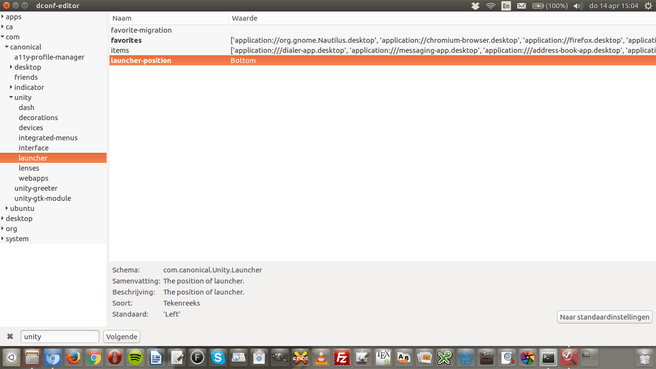 Ubuntu launcher unity beneden