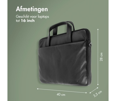 Accezz Leather Laptop schoudertas