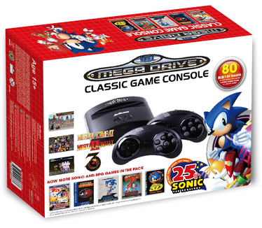 At Games Sega Megadrive Classic Gaming Console Zwart