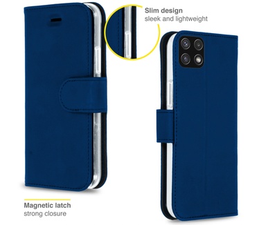 Accezz Wallet Softcase Bookcase Galaxy A22 (5G) - Donkerblauw (Galaxy A22 (5G)) Blauw