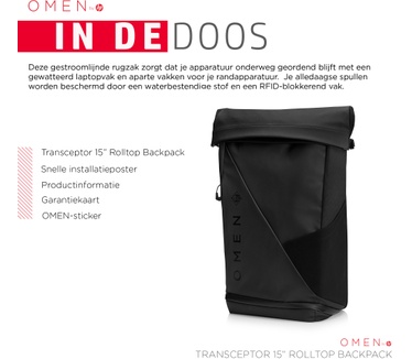 HP OMEN Transceptor 15 Rolltop Zwart