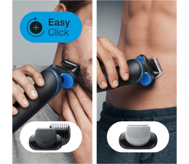 Braun Series 5 50-B4650cs Scheerapparaat Met Oplaadstandaard, 2 EasyClick-opzetstukken, Blauw