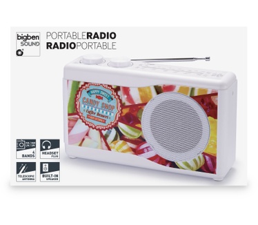 Bigben Interactive Draagbare radio met FM, MW, LW en SW ontvangst - snoep