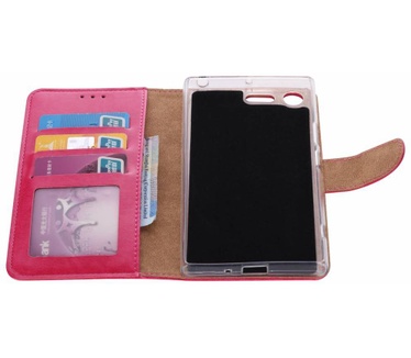 Luxe Lederen Bookcase hoesje voor de Sony Xperia XZ Premium - Roze (Sony Xperia XZ Premium) Roze