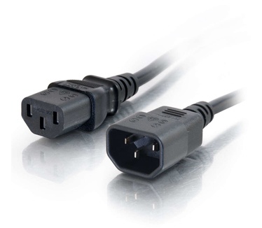CablesToGo 1 m 18 AWG voeding-verlengkabel (IEC320C13 naar IEC320C14)