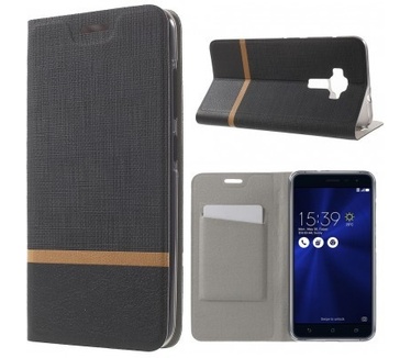 qMust Asus Zenfone 3 (5.5 inch) ZE552KL Wallet Case - TPU frame - Striped Black