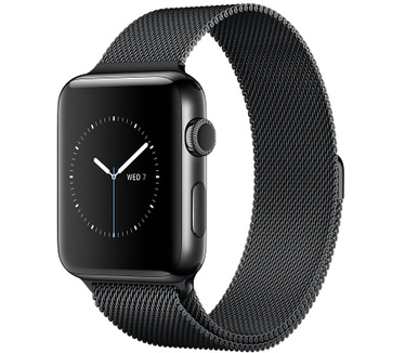Apple Watch Series 2 (Milanese polsband, 42mm) Zwart (Zwart)
