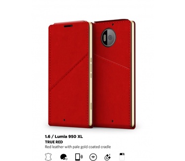 Mozo Notebook flip cover for Lumia 950 XL Rood