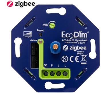 EcoDim Zigbee dimmer inbouw 0-200W (, DIM.07 Basic, Fase Afsnijding)