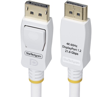 Startech.com 1,8m VESA Gecertificeerde DisplayPort 1.2 Kabel, Wit, 4K 60Hz, 21.6Gbps, Vergrendelbare DP Connectors, DP 1.2 DisplayPort Kabel, DP Monitor Kabel, M/M