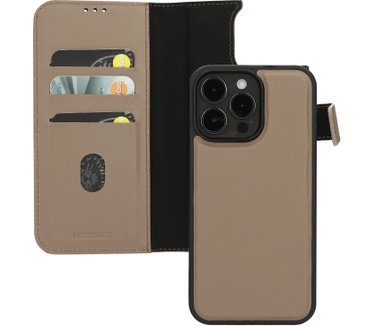 Mobiparts Leather 2 in 1 Wallet Case Apple iPhone 15 Pro Max Taupe