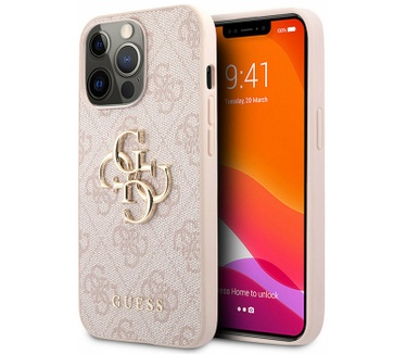 Guess 4G Metal Logo Back Case - iPhone 13 Pro Max (6.7") - Roze Roze