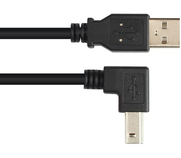 Techly USB 2.0 Cable A Male / B Male Angled 2m ICOC U-AB-20-ANG Zwart