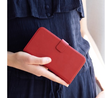 Selencia Echt Lederen Bookcase Samsung Galaxy A40 - Rood